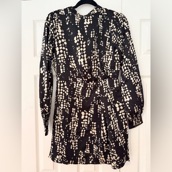 Mango Black and Cream Long Sleeve Dress - Picture 1 of 3